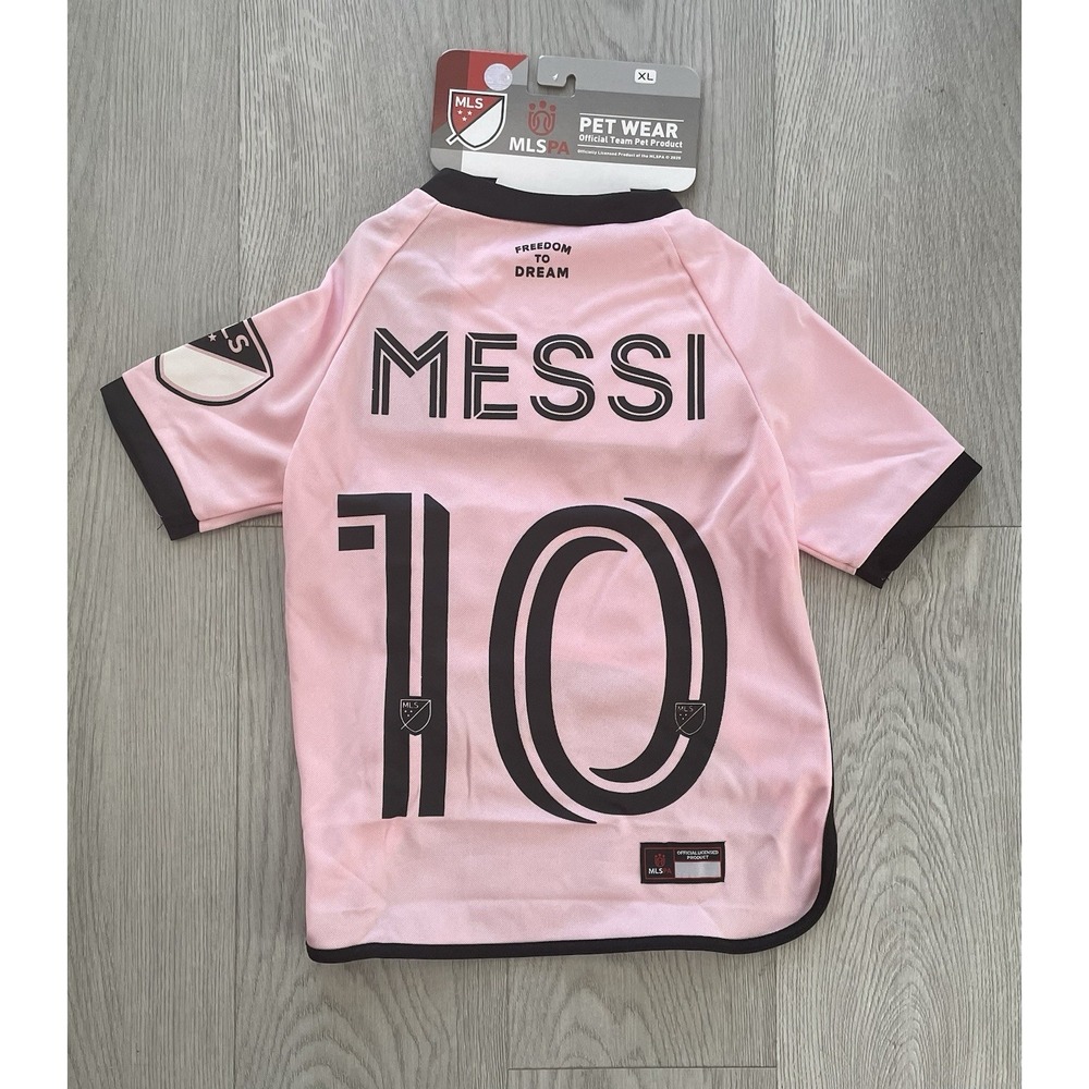 NEW Official MLS Pet Jersey‎ MESSI 10 Club Internacional Del Fultbol Miami - XL